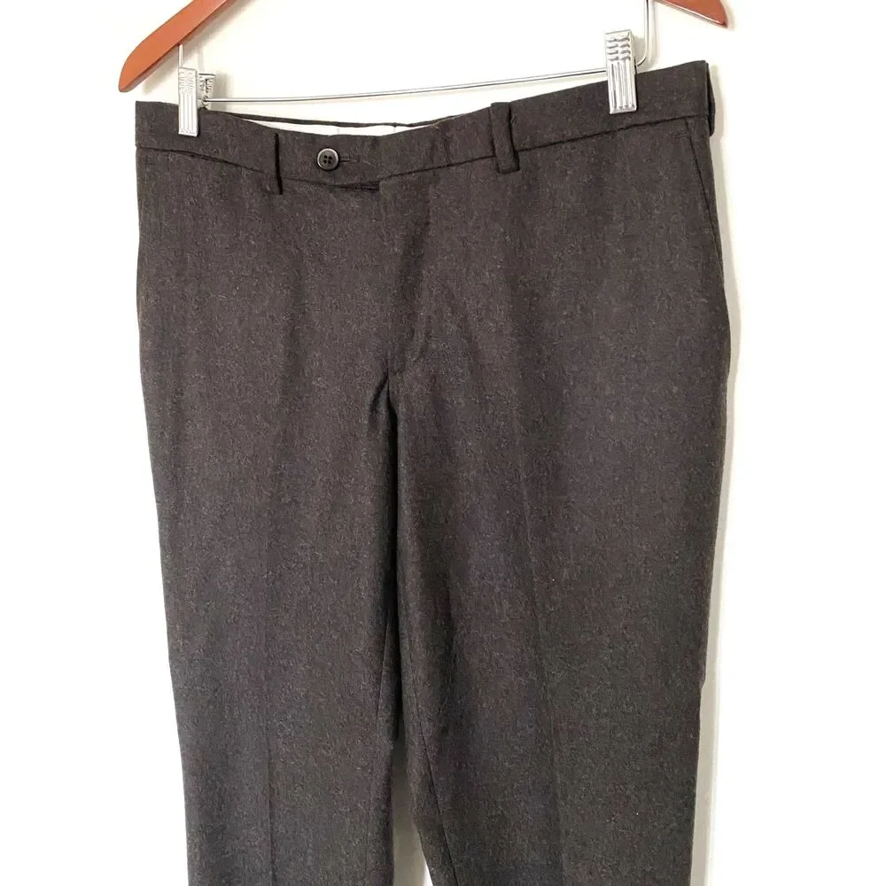 Lubiam Moda Italy Virgin Wool Tailored Fit Unfinished Hem Dress Pants 48R (M)